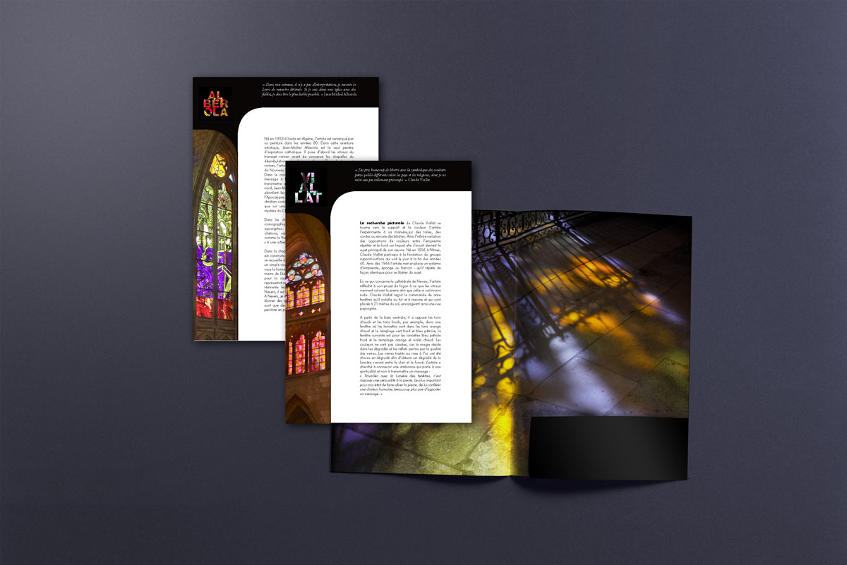 Invitation et dossier de presse de la restauration des vitraux de la cathédrale de Nevers